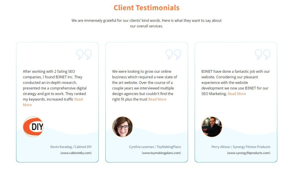 B3NET - B2B - Client Testimonial