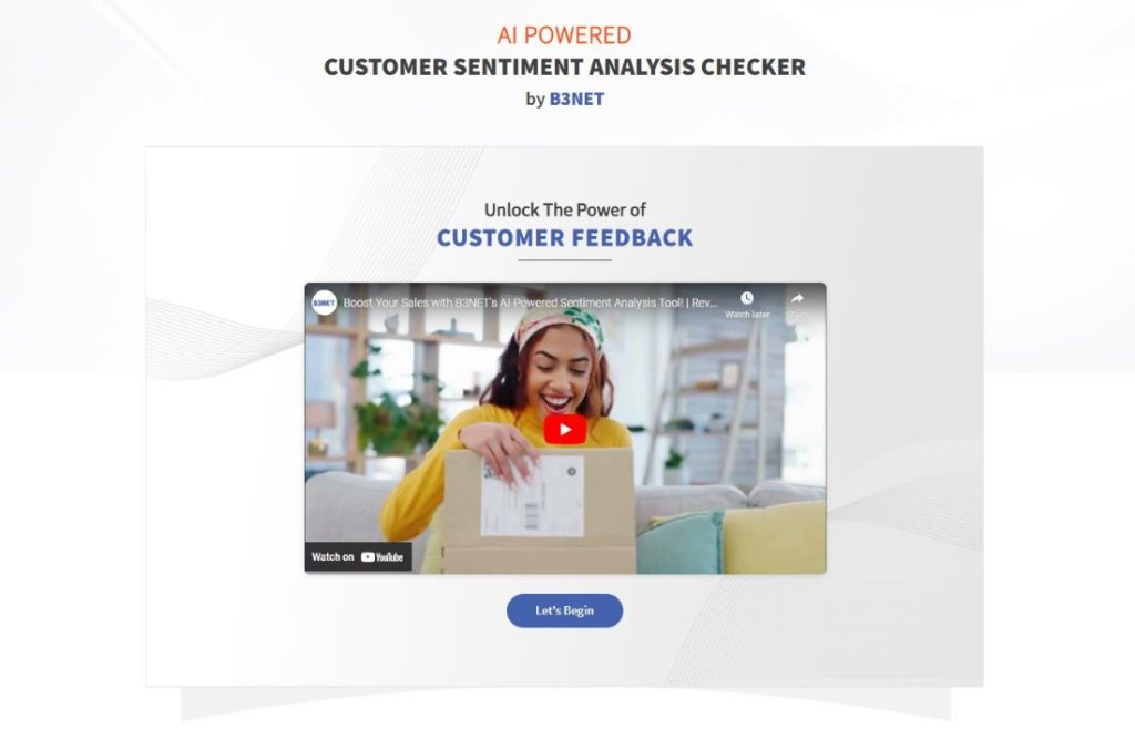 B3NET Customer Sentiment Analysis Tool