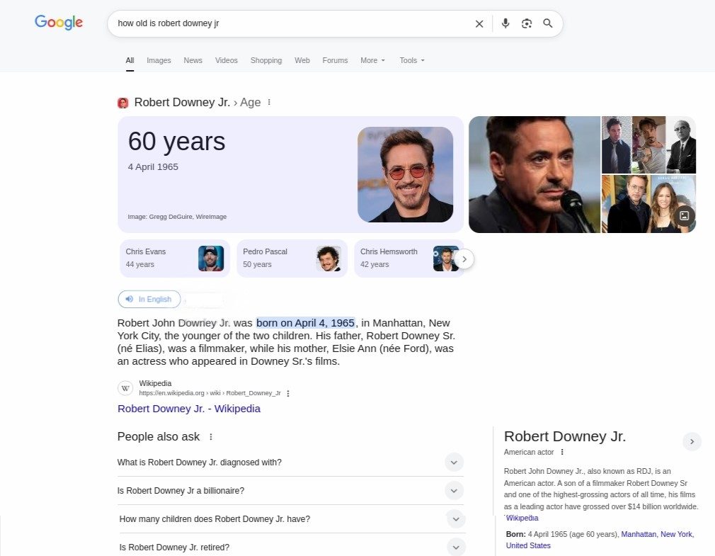 Zero Click Search Results
